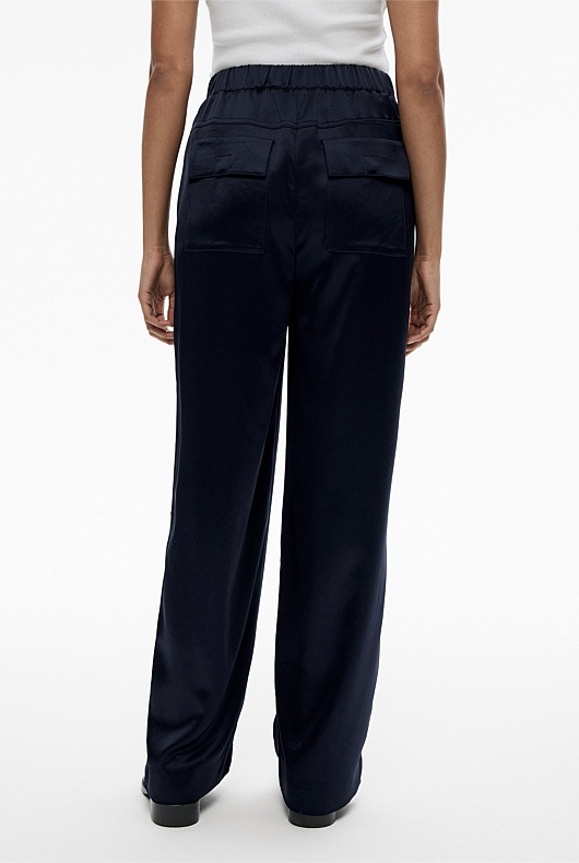 Acetate Blend Pant - Blue Night