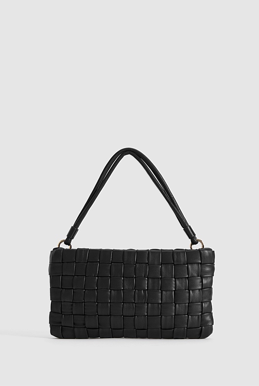 Woven Leather Sling - Black