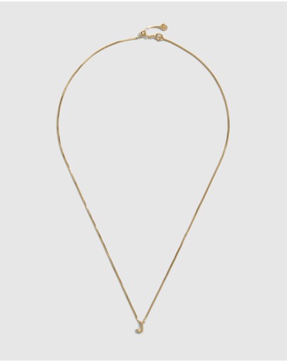 Witchery Sterling Silver Initial Necklace Gold