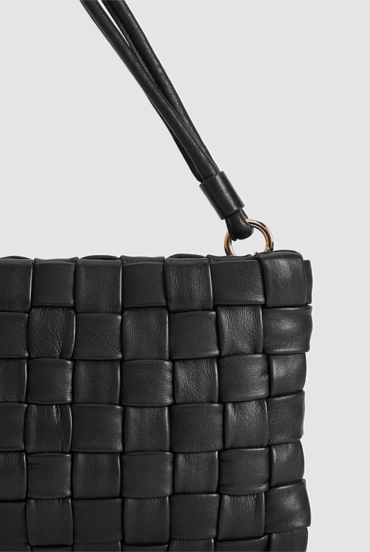 Woven Leather Sling - Black