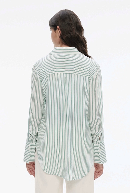 Silk Stripe Shirt - Willow