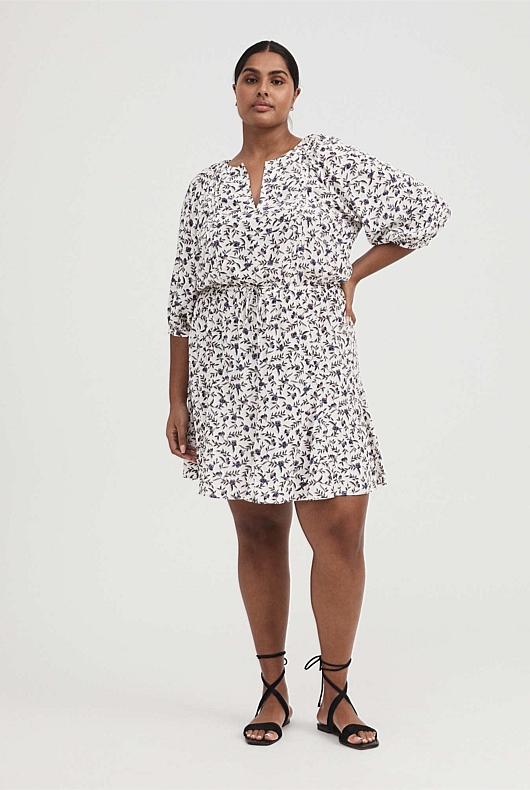 Painterly Mini Dress - Beech