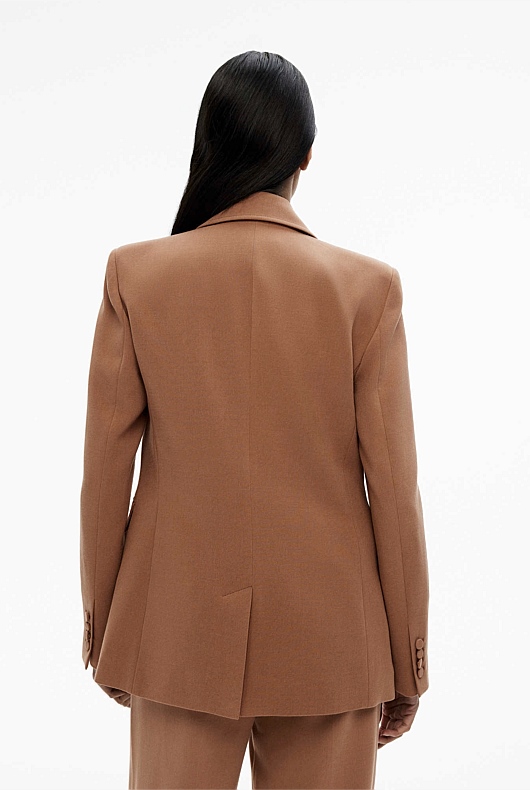 Classic Single-Breasted Blazer - Camel