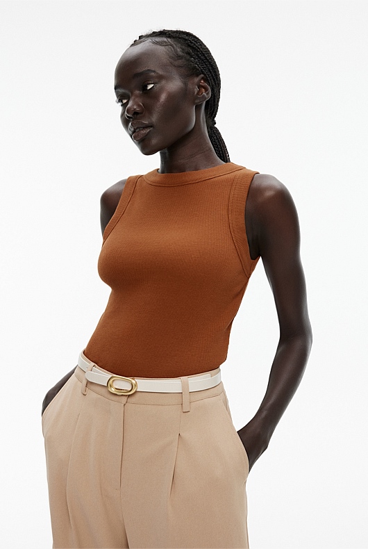 Bind Detail Racer - Faded Terracotta