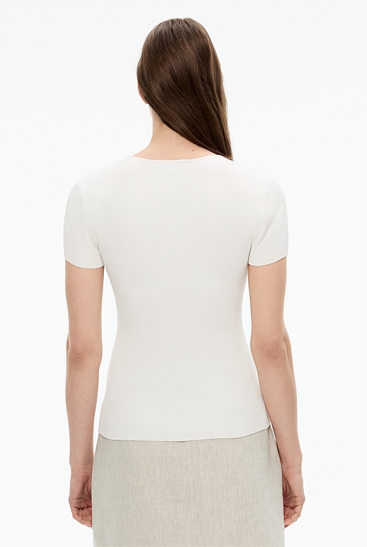 Sweetheart Neck Knit - Chalk