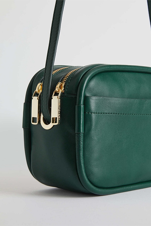 Soft Leather Camera Bag - Teal Green