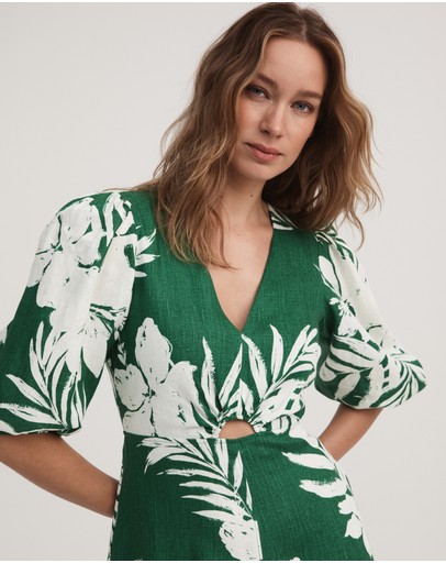 Witchery Green Tropical Ln Dress