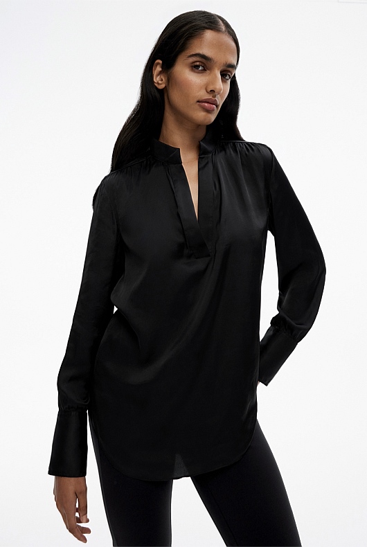 Modern Cuff Blouse - Black