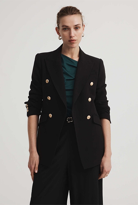 Double Breasted Blazer - Black