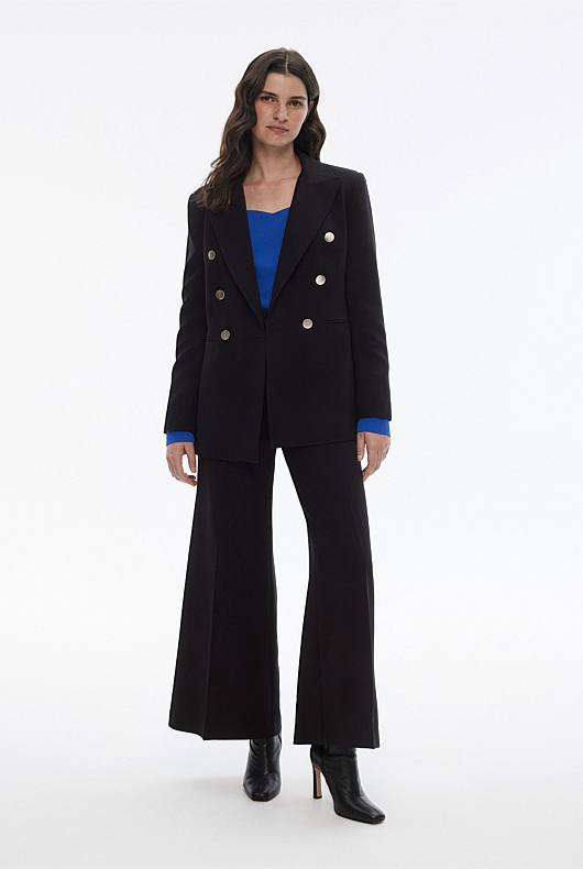 Crepe Sweetheart Long Sleeve Knit - Bold Blue