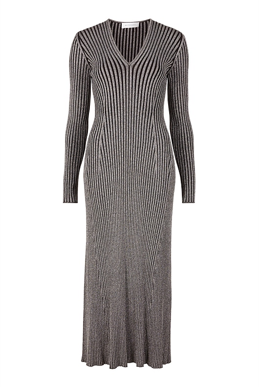 Lurex Knit Dress - Black