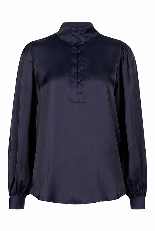 Button Up Blouse - Blue Night