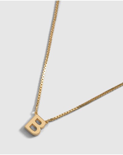 Witchery Sterling Silver Initial Necklace Gold