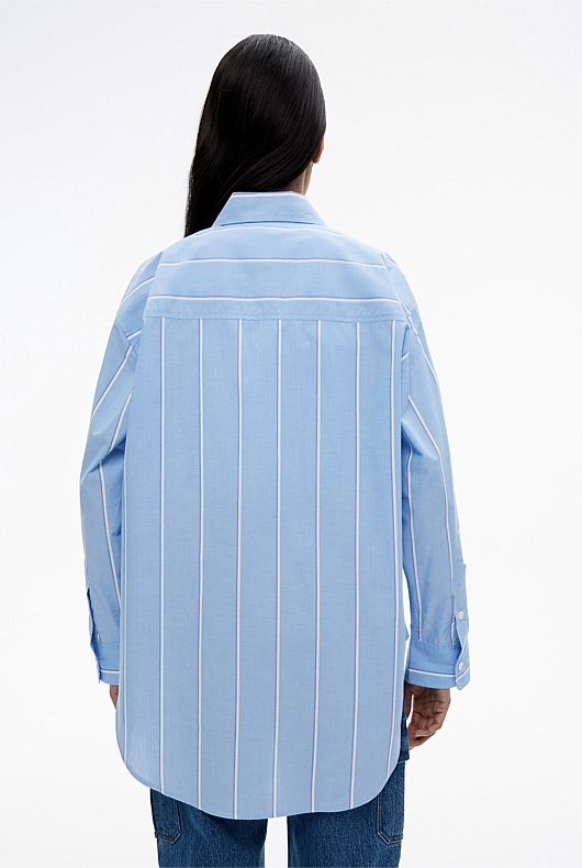Variegated Stripe Shirt - Periwinkle Blue