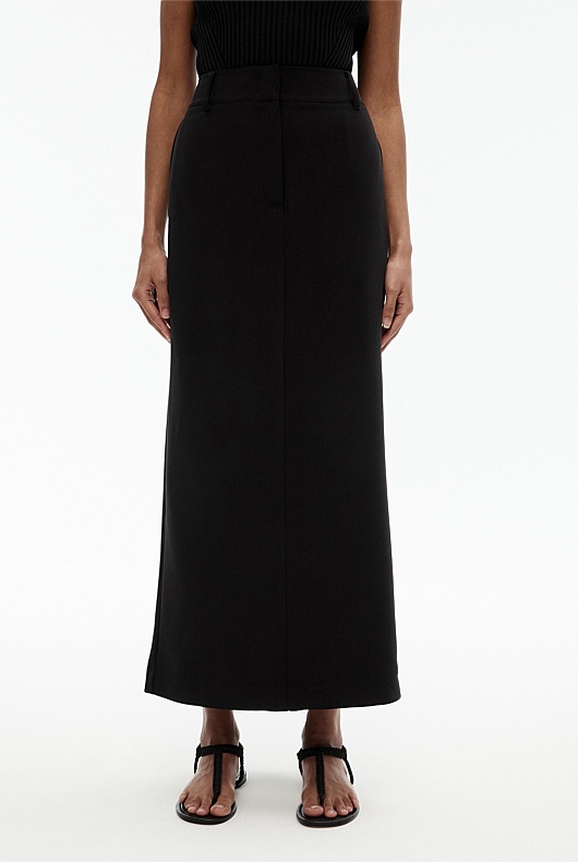 Tailored Maxi Skirt - Black