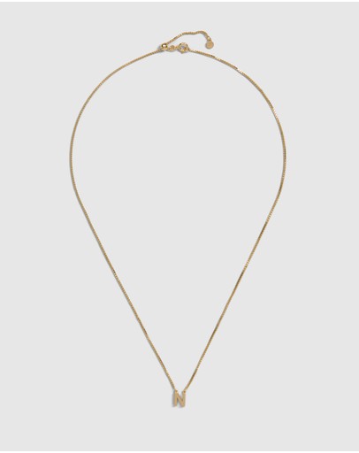 Witchery Sterling Silver Initial Necklace Gold