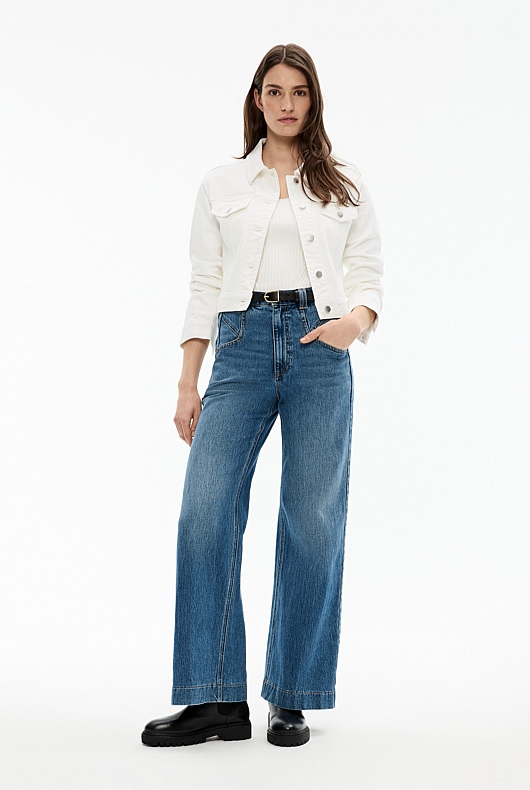 Denim Crop Jacket - Parchment