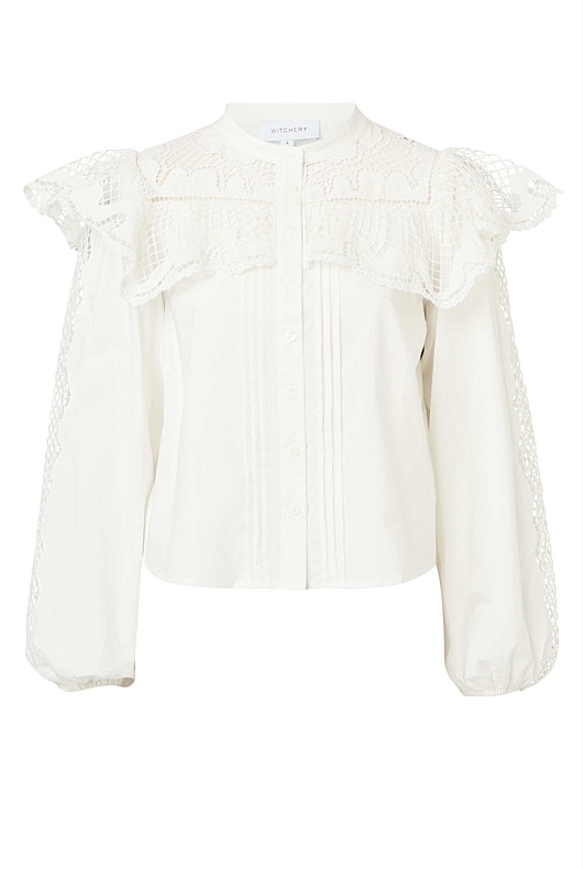Cotton Lace Blouse - Chalk