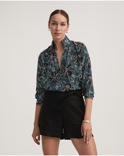 Witchery Drape Half Placket Shirt