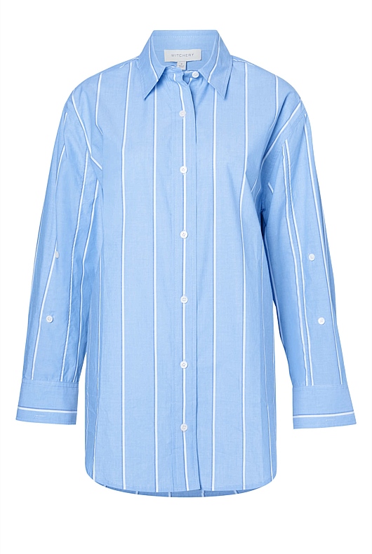 Variegated Stripe Shirt - Periwinkle Blue