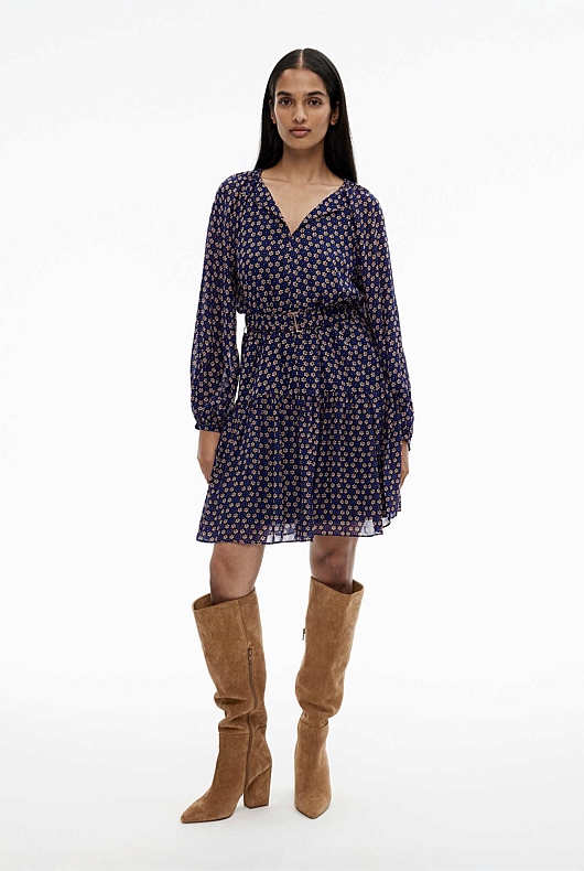 Mosaic Print Mini Dress - Mariner