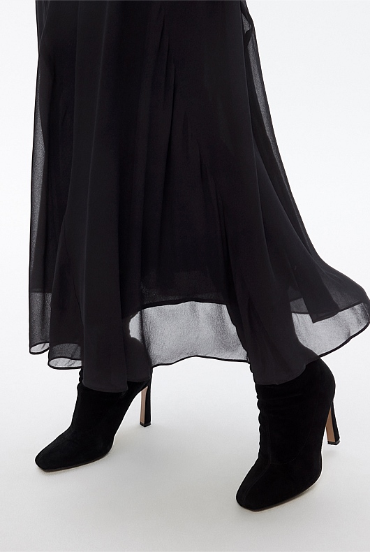 Seam Detail Maxi Skirt - Black