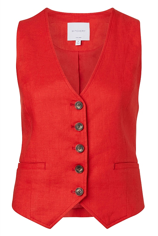 Linen Waistcoat - Tangelo