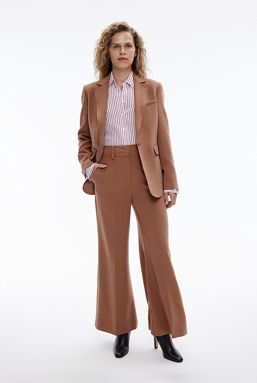 Silk Stripe Shirt - Brick Red