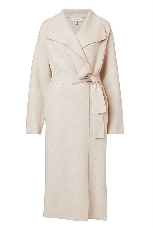 Double Faced Knit Coat - Oatmeal Marle