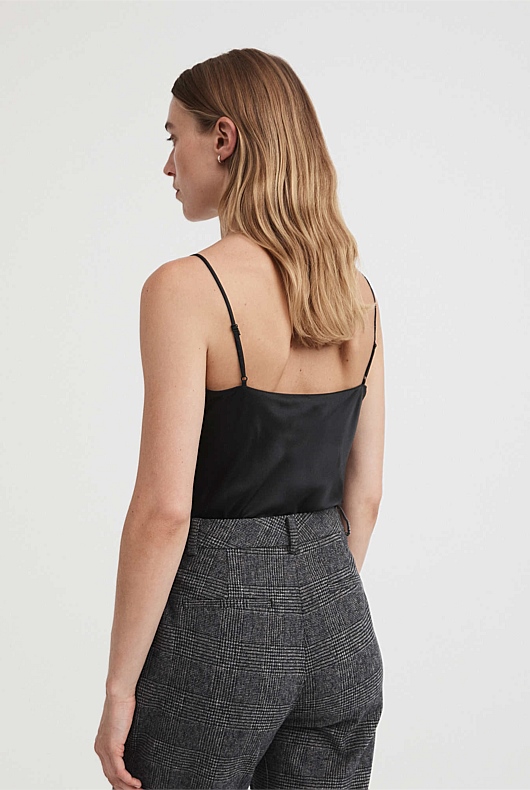 Silk Satin Camisole - Black