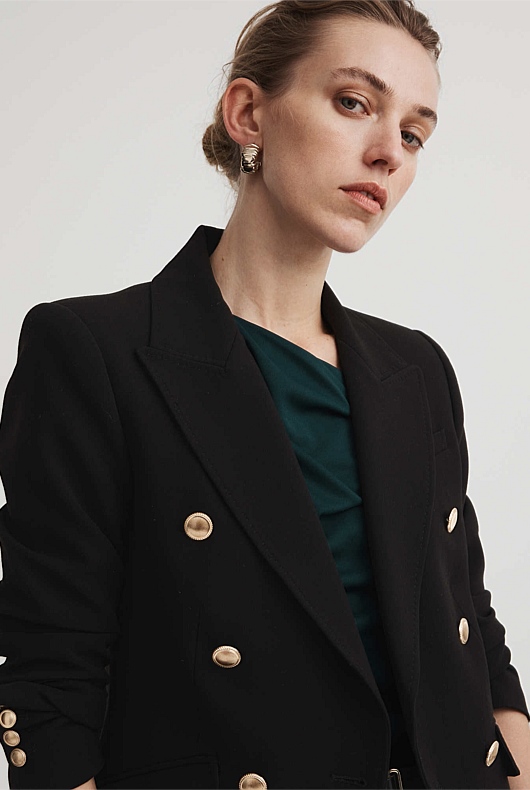 Double Breasted Blazer - Black