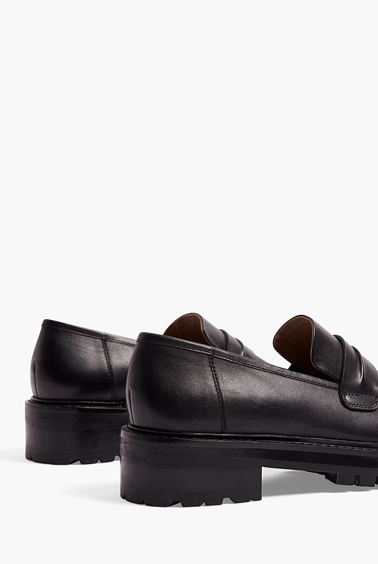 Leather Penny Loafer - Black