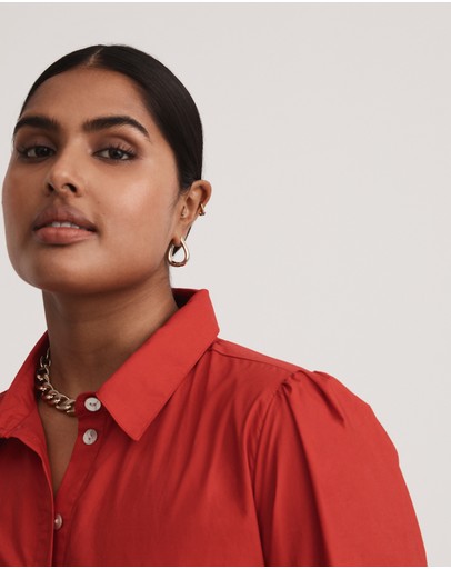 Witchery Cotton Poplin Tier Trapeze Dress