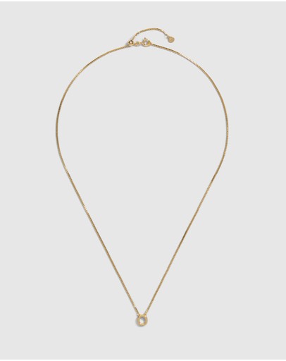 Witchery Sterling Silver Initial Necklace Gold