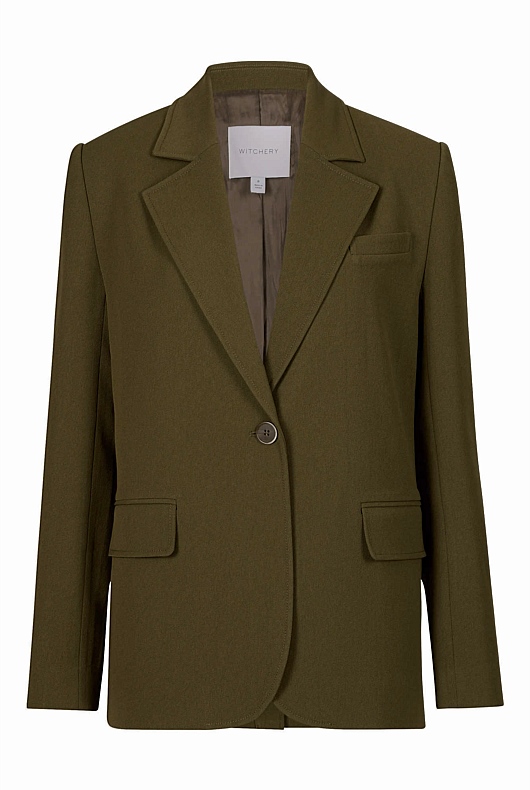 Boxy Single-Breasted Blazer - Jungle