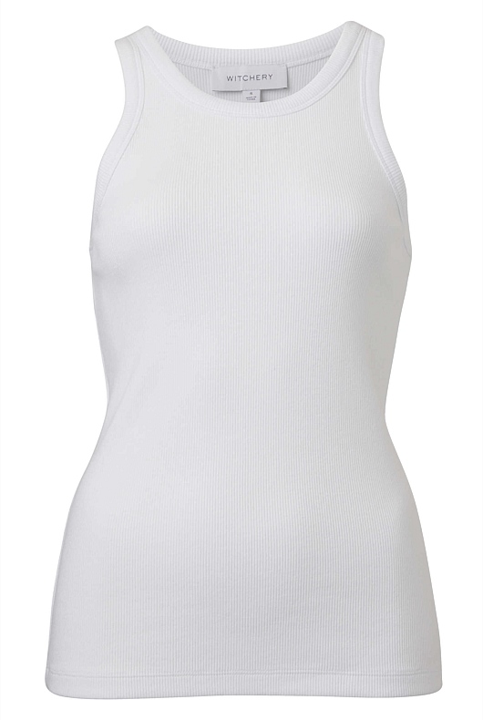 Racer Rib Tank - Pure White