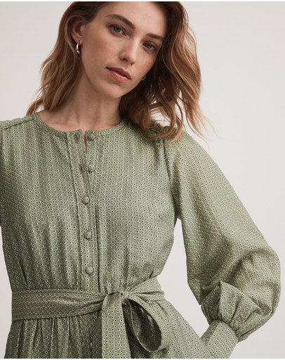 Witchery Texture Oak Leaf Yoke Dress