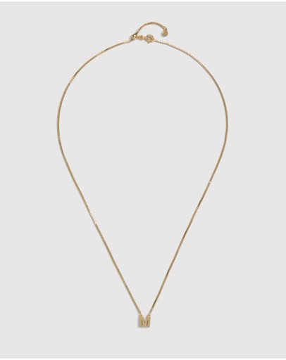 Witchery Sterling Silver Initial Necklace Gold