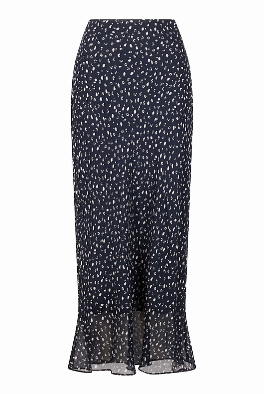 Abstract Animal Skirt - Slate Navy