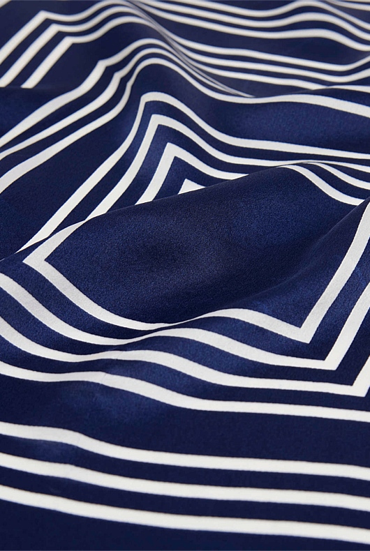 Stripe Print Scarf - Ink Blue