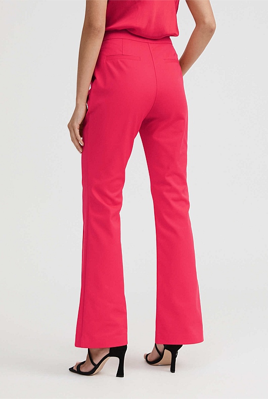 Cotton Blend Trouser - Papaya