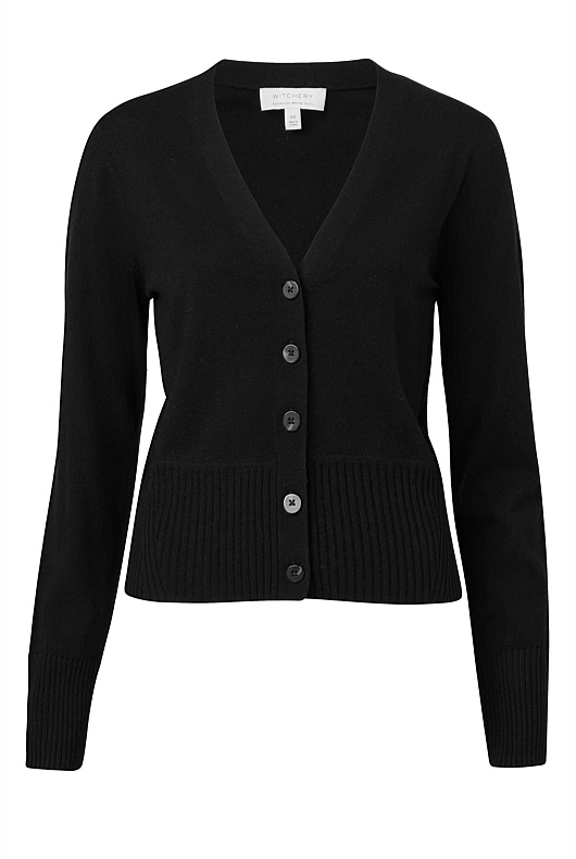 Merino Silk Cardigan - Black
