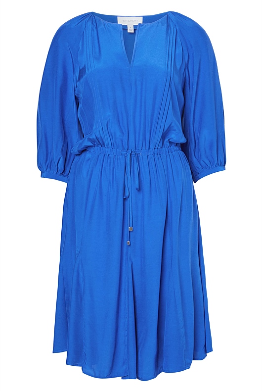 Pintuck Detail Mini Dress - Bold Blue