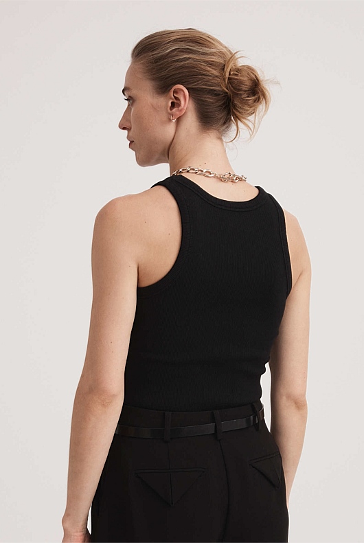 Racer Rib Tank - Black