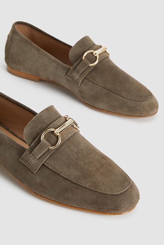 Snaffle Suede Loafer - Sage