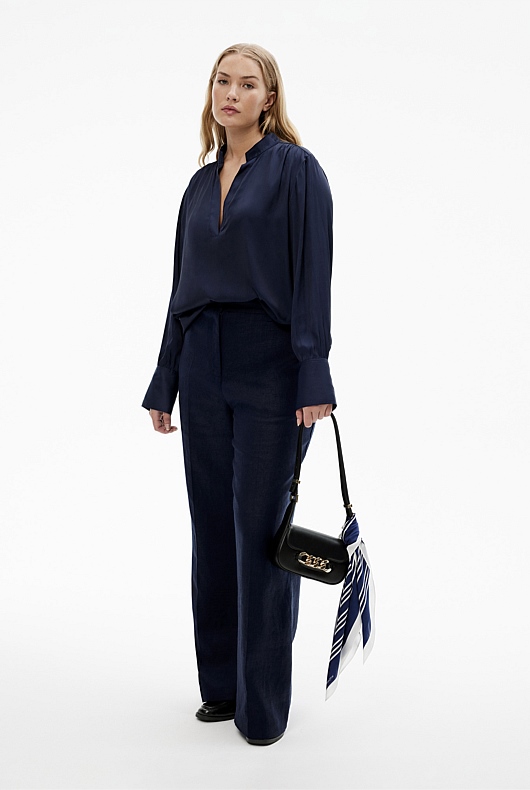 Modern Cuff Blouse - Blue Night