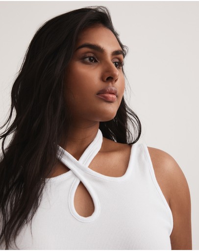 Witchery Cotton Rib Strap Tank