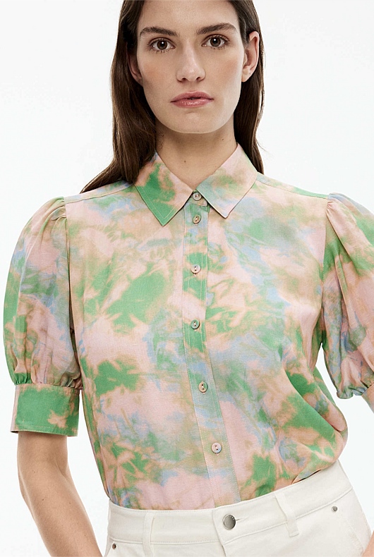 Soft Focus Print Blouse - Aura Print