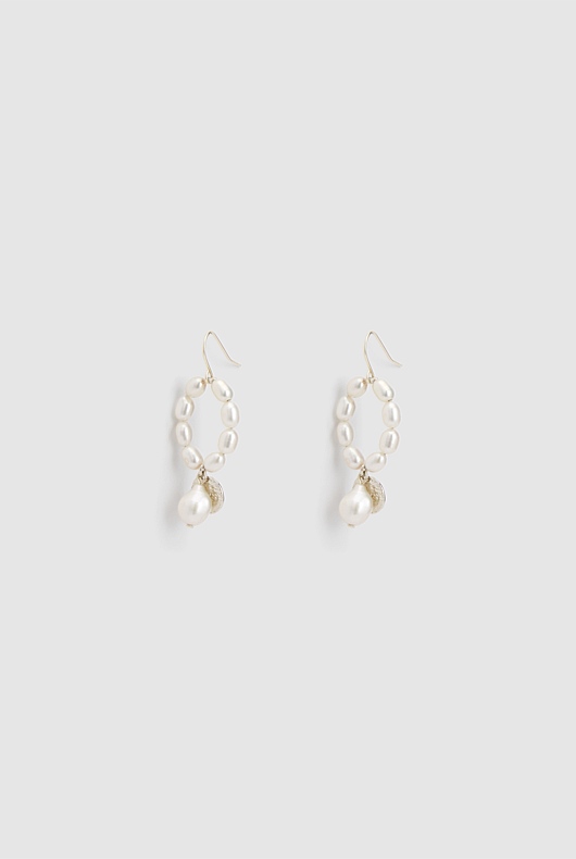 Molten Pearl Earring - Soft Gold