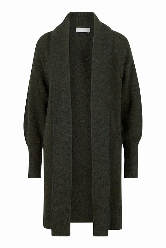 Mohair Knit Cardigan - Dark Forest